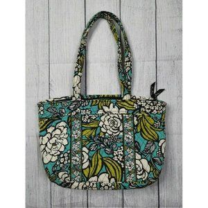 Vera Bradley Floral Shoulder Tote Purse Bag Blue